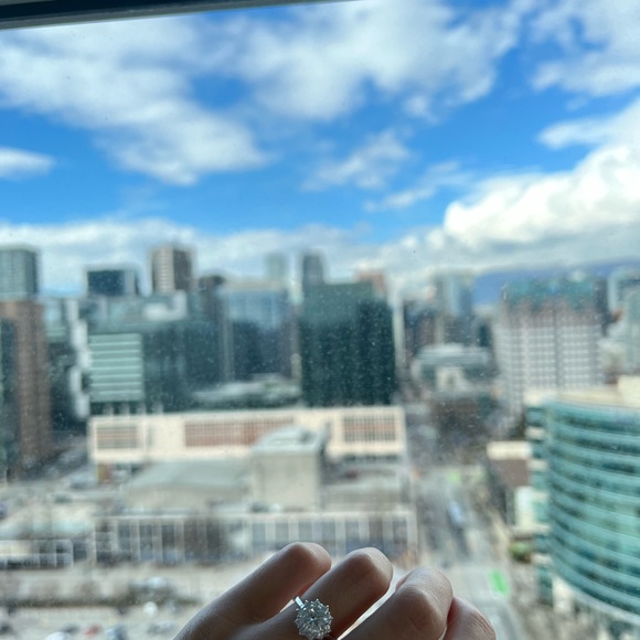 Diamond Floral Engagement Ring - Picture 5 of 5